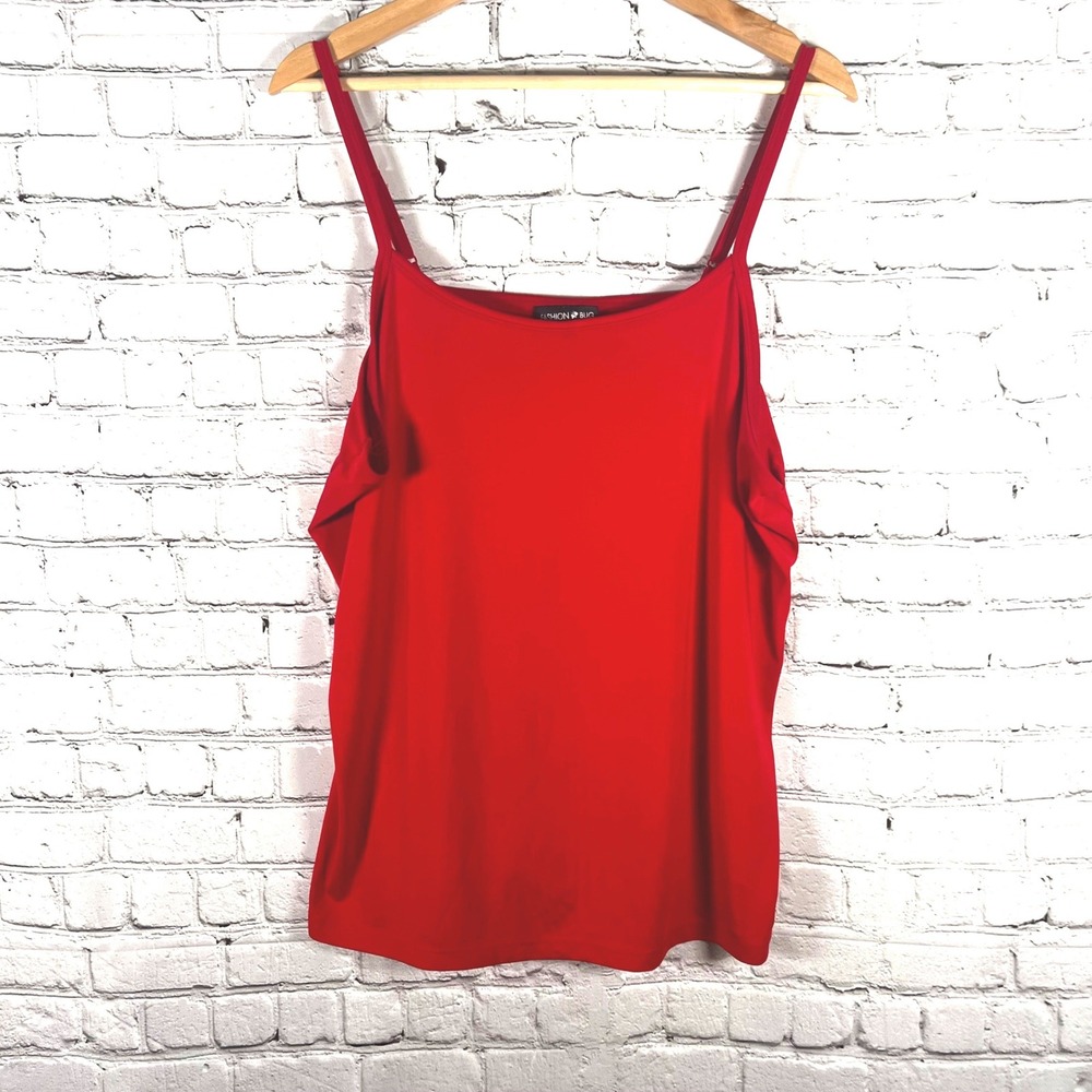 Fashion Bug Size 1X Red Cami Sleeveless Strap Tank Top Y2K 90's 2000''s